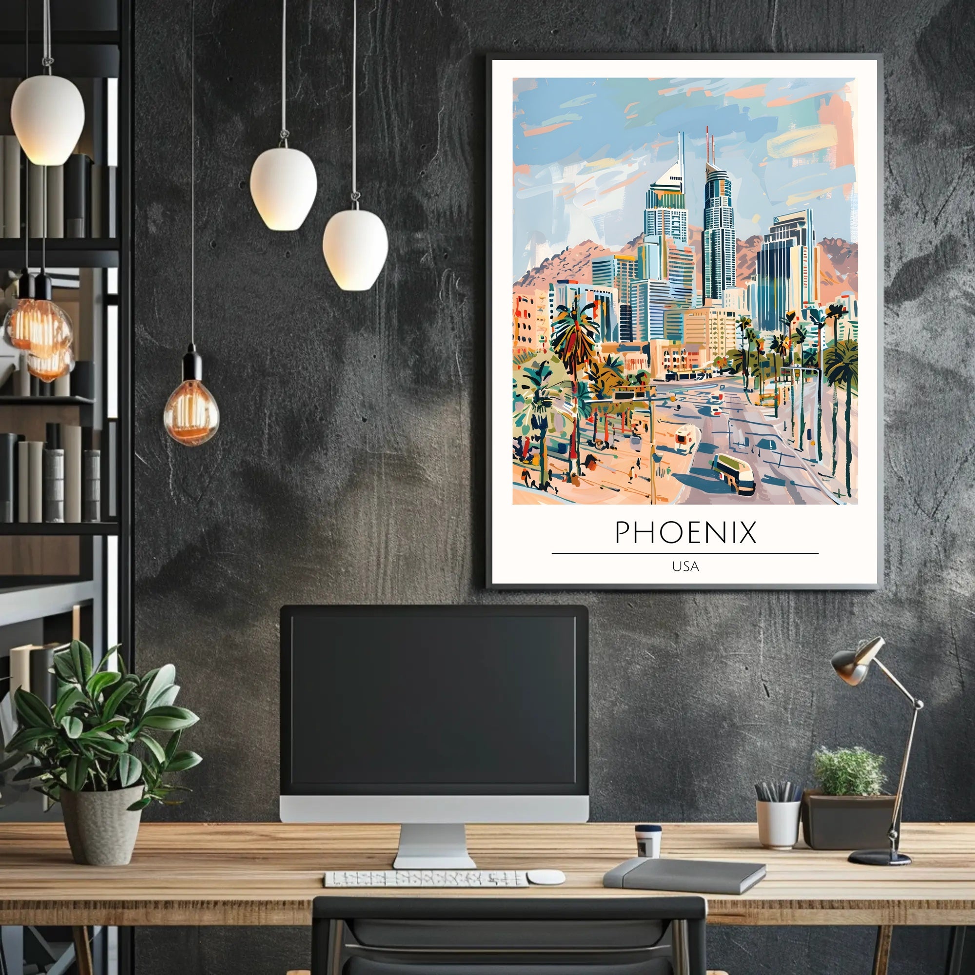 Phoenix Cityscape Poster PosterGoat