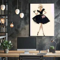 Fashion Illustration in Black Poster