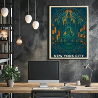 New York City Poster Iconic Skyline Home Decor Landmarks