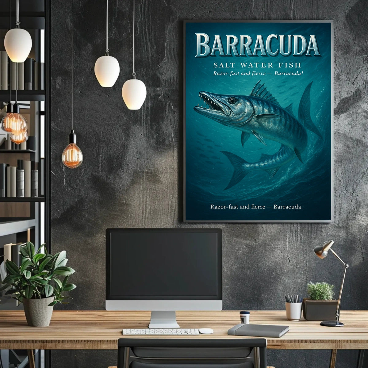 Barracuda Salt Water Fish Poster