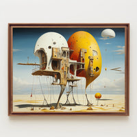 Surreal Floating Structures in Futuristic Sci-Fi Poster