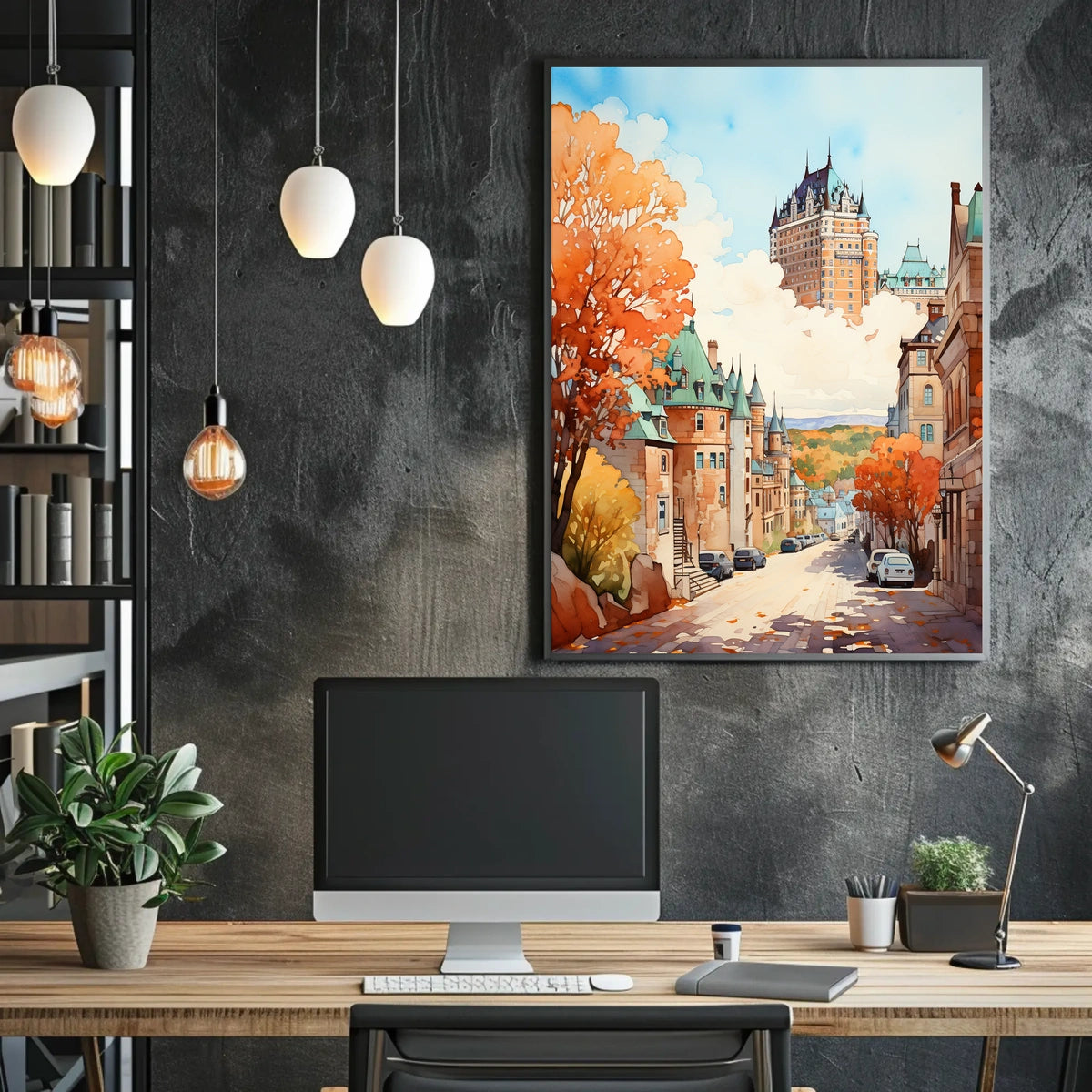 Quaint Architectural Charm in Historic Fall Setting - Travel Poster