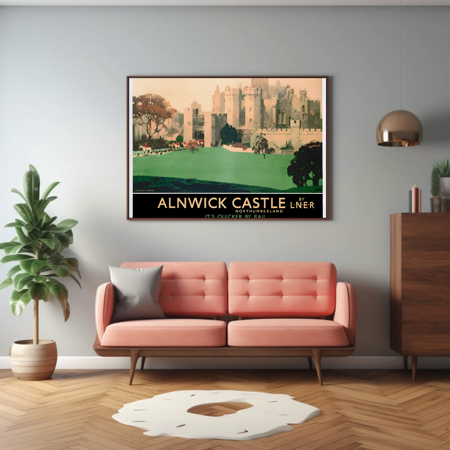 Alnwick Castle - It's Quicker by Rail Poster