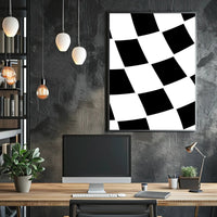 Dynamic Racing Flag Art Print - Sports Poster