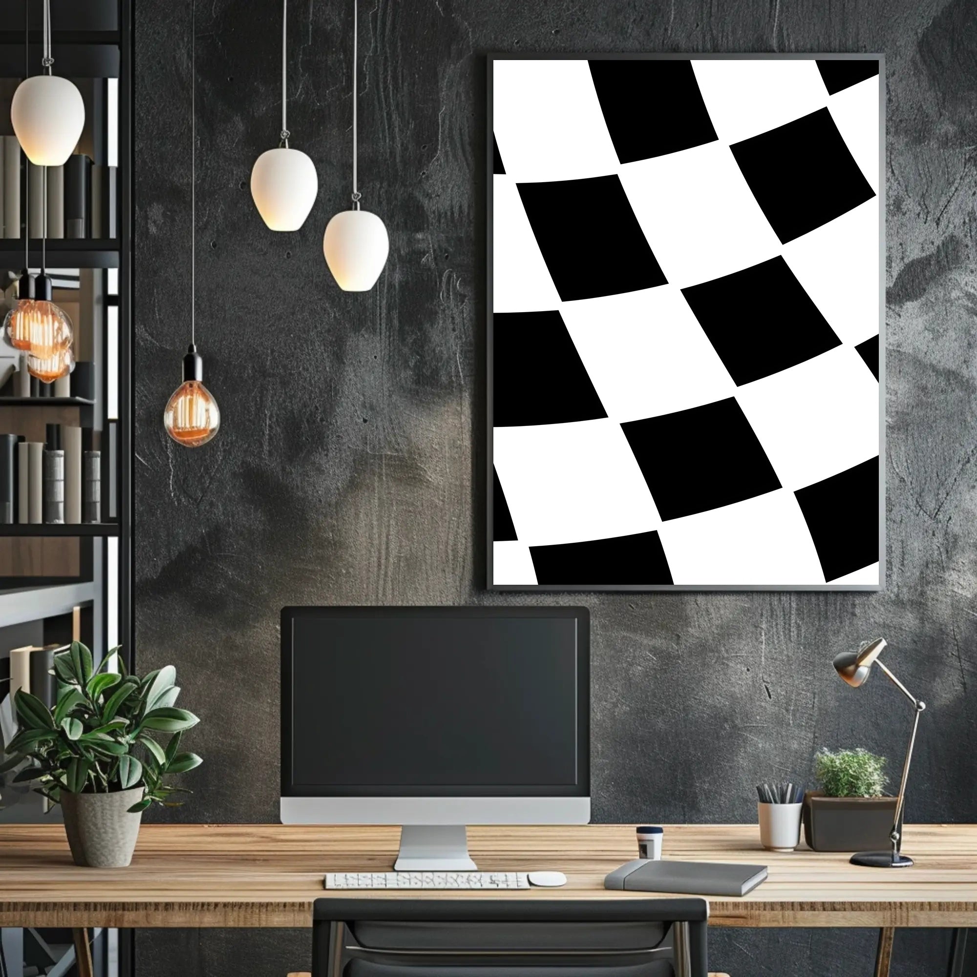 Dynamic Racing Flag Art Print - Sports Poster