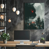 Cat Over Cityscape Poster