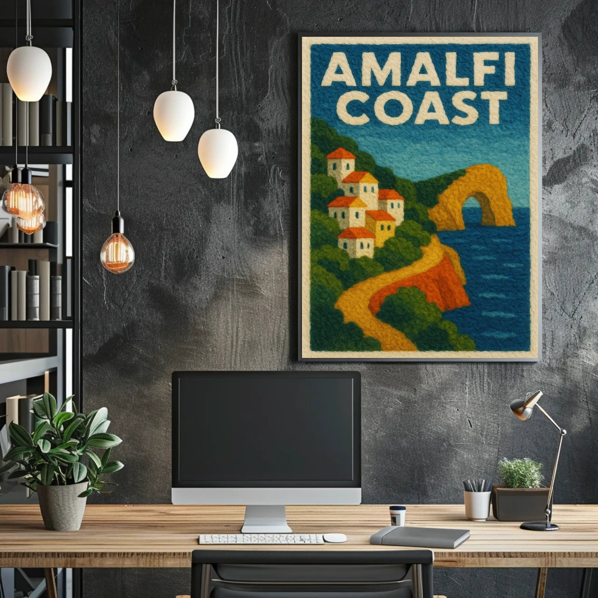 Amalfi Coast Poster Wall Art 18x24 Coastal Landscape