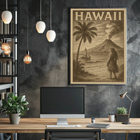 Hawaii Vintage Travel Decor Poster