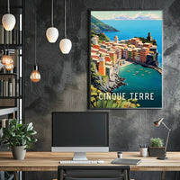 Cinque Terre Coastal Scene Travel Poster