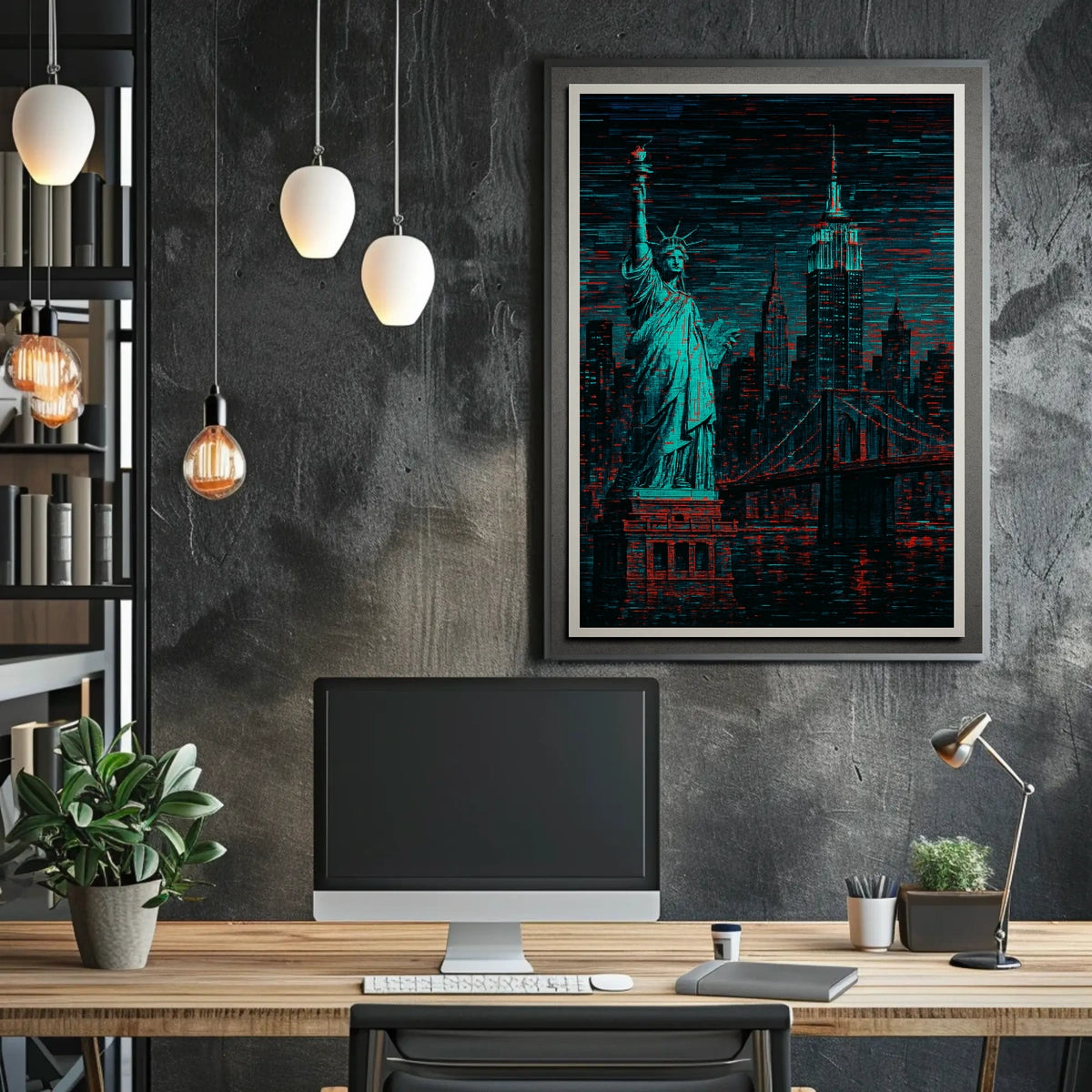 Neon Dreams Of New York Poster Electric City Glow For Living