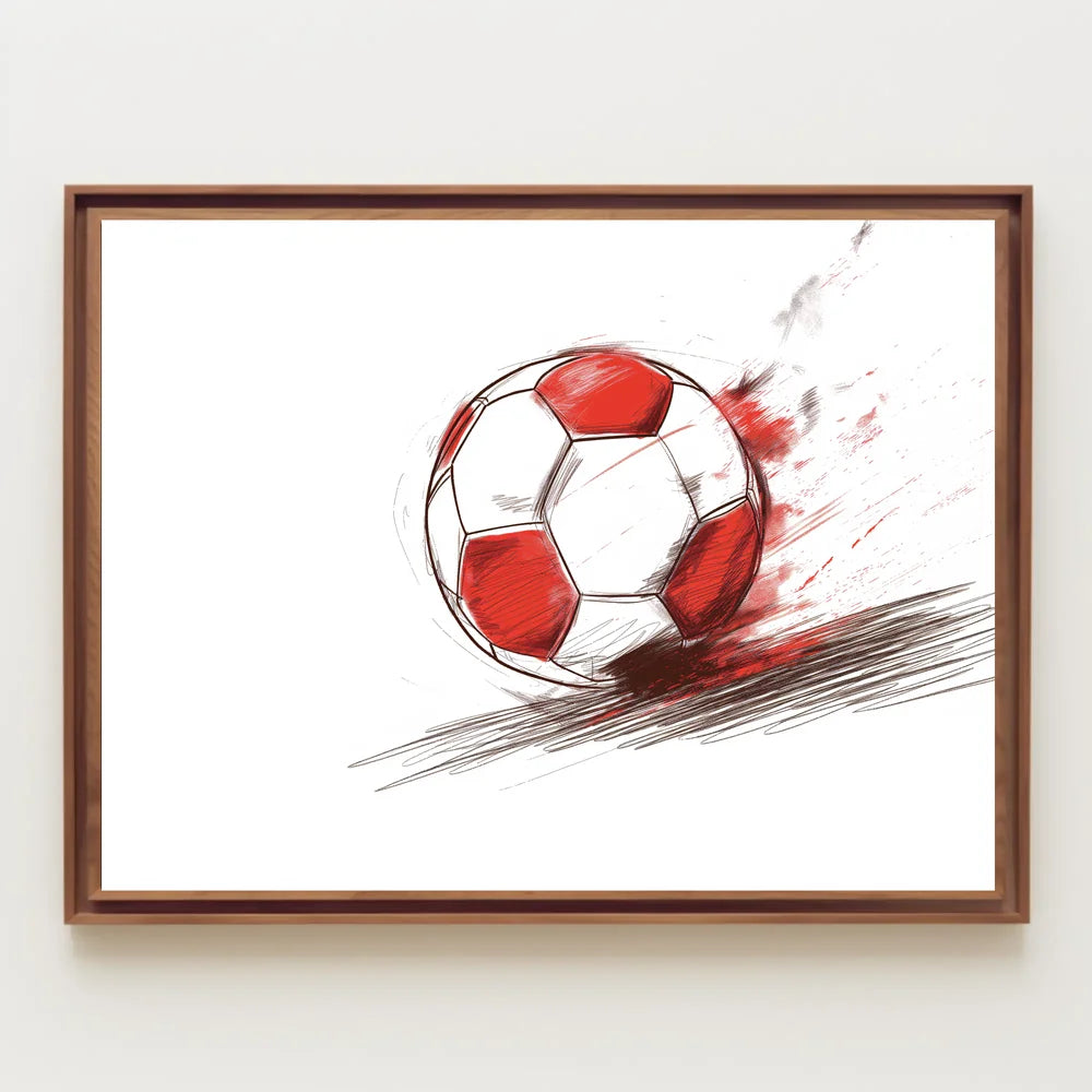 Dynamic Soccer Ball Modern Art Poster Print