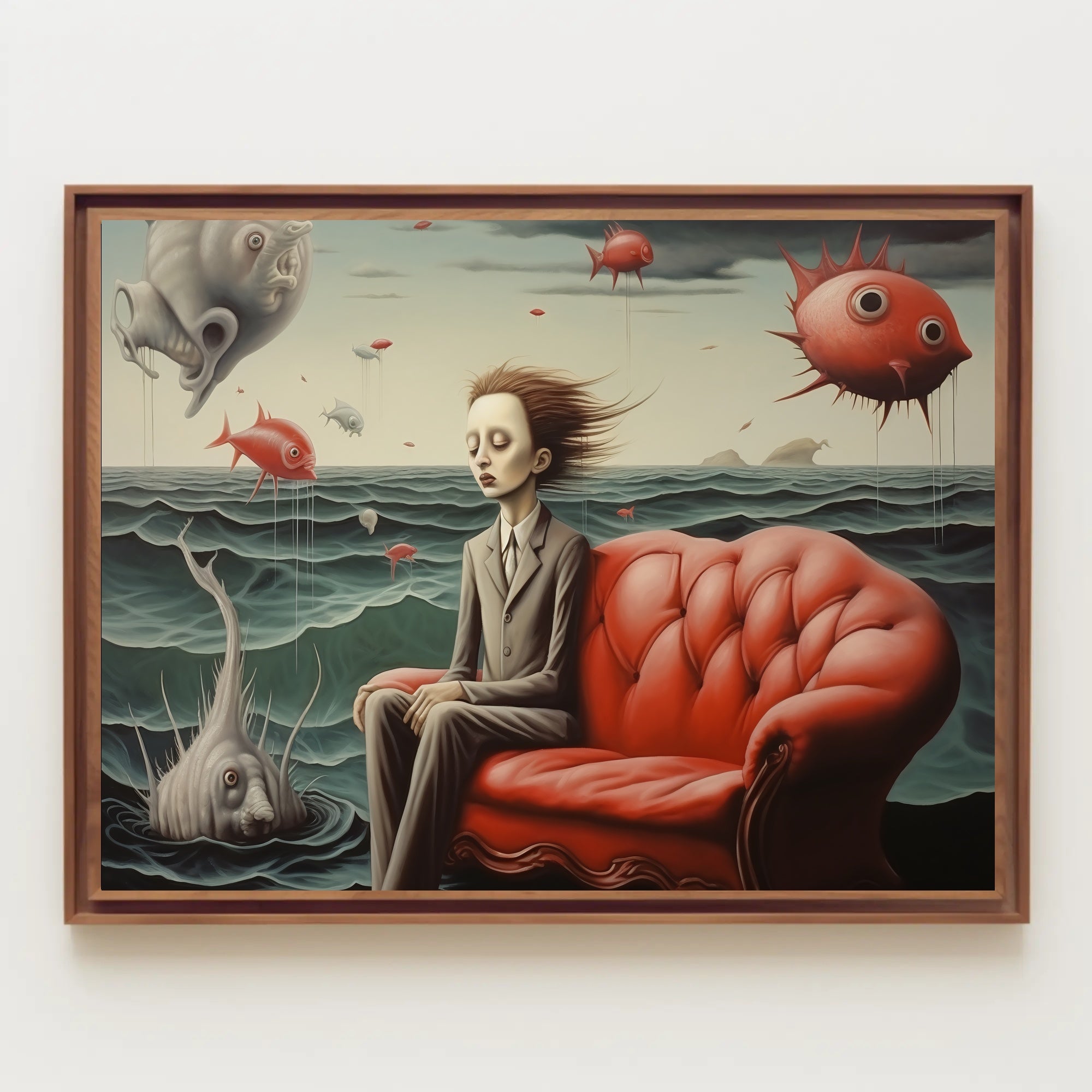 Surreal Ocean Dreamscape: Artistic Poster