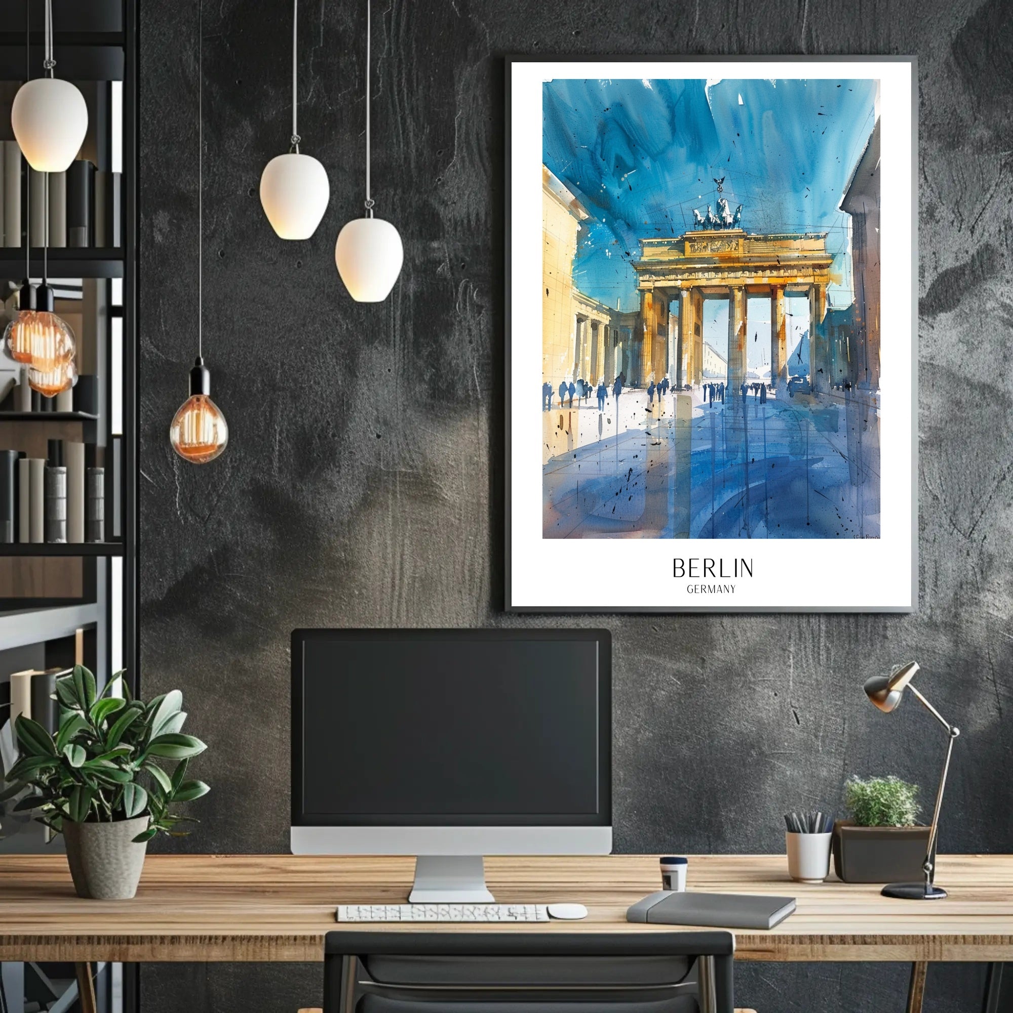 Brandenburg Gate Watercolor Travel Poster PosterGoat