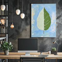 Dual Nature Leaf Modern Abstract Poster Print