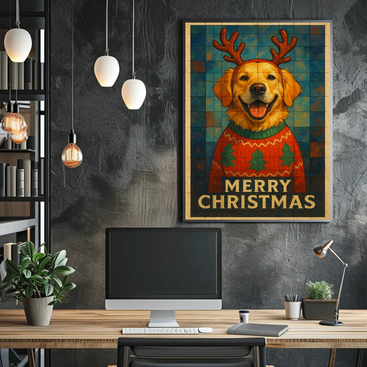 Festive Canine Cheer Poster