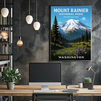 Mount Rainier National Park Poster PosterGoat