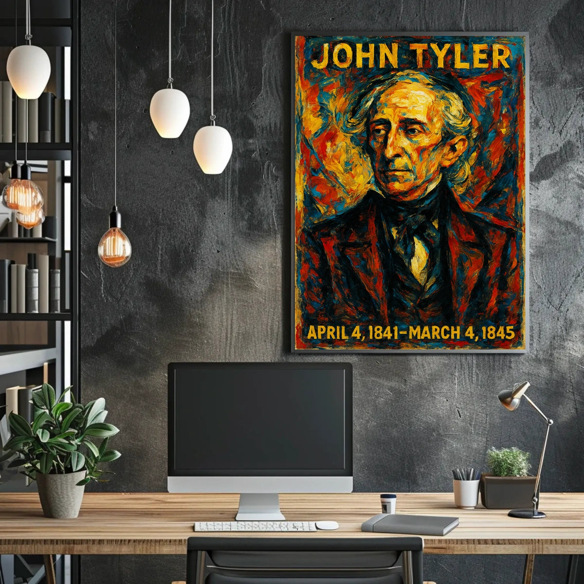 John Tyler 10th President of the United States Glitch Hop Art Poster