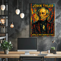 John Tyler 10th President of the United States Glitch Hop Art Poster