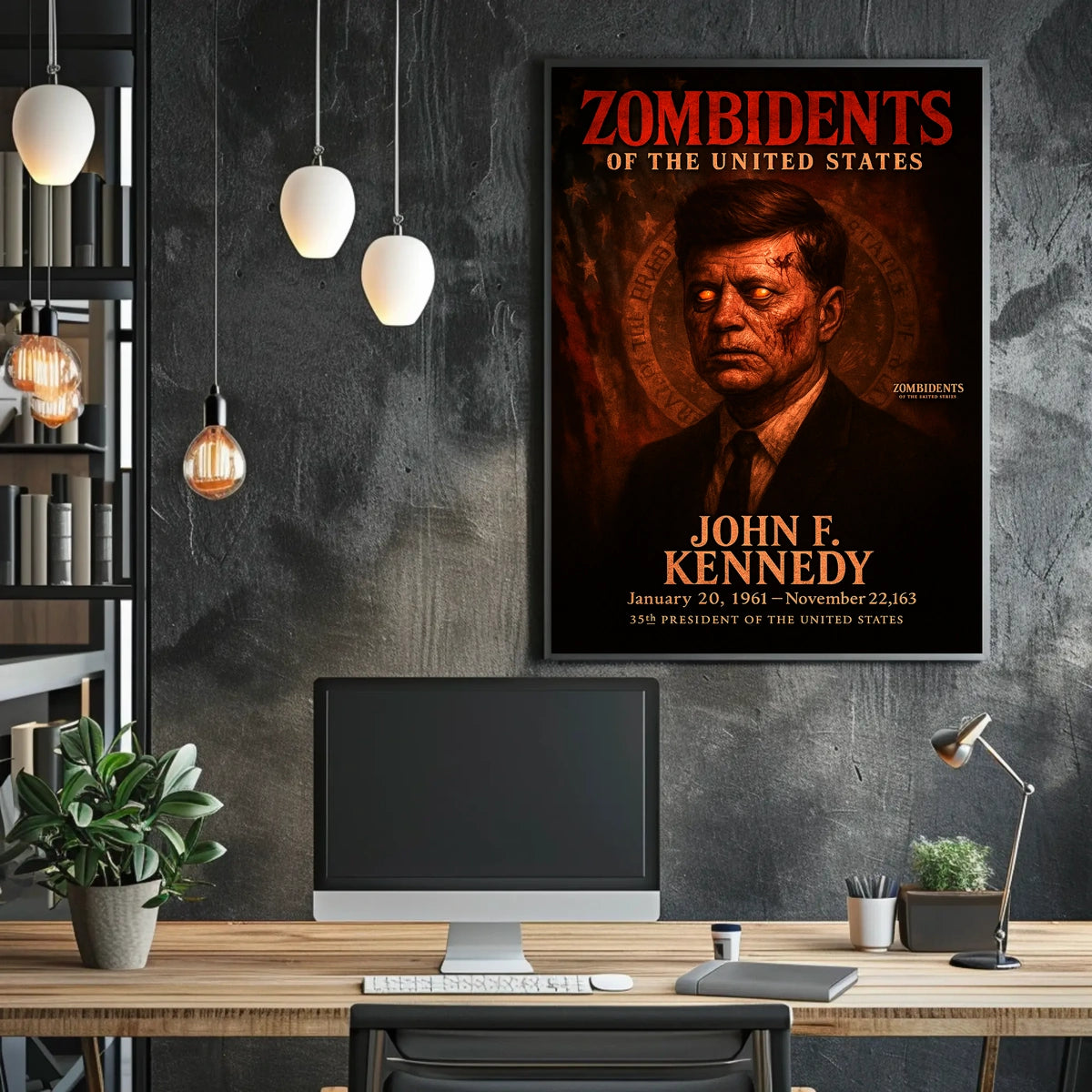 John F. Kennedy 35th President of the United States Zombidents Poster Series