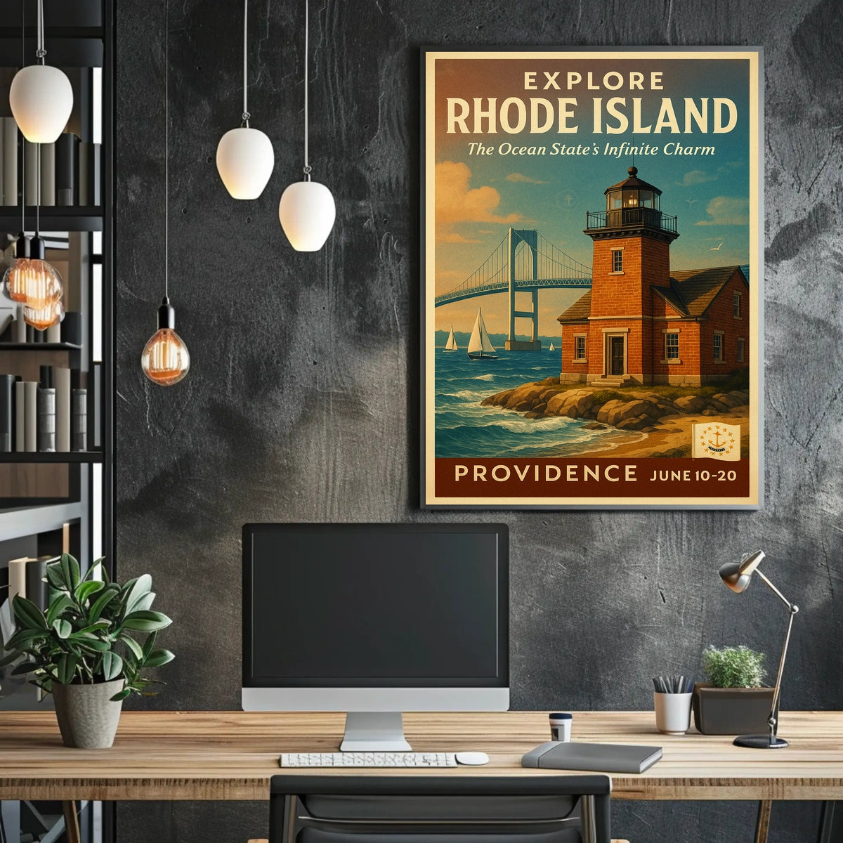 Explore Rhode Island The Ocean State Poster