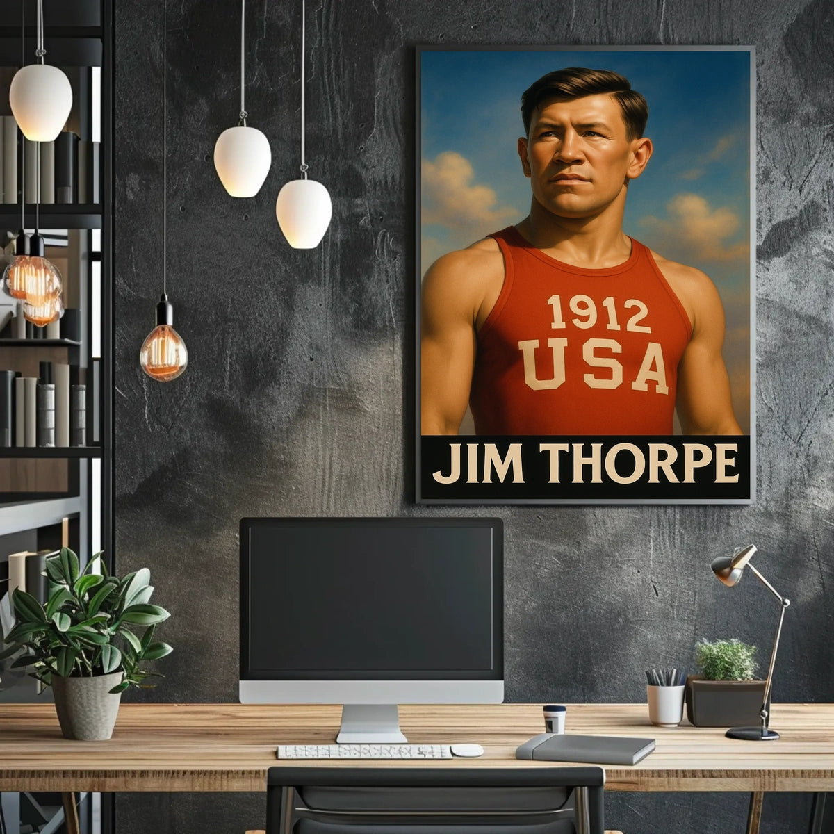 Jim Thorpe Iconic Athlete Poster