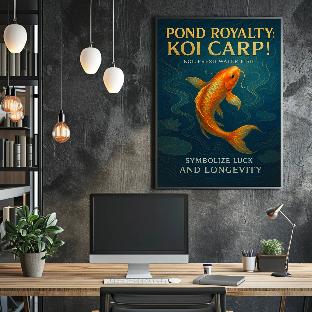Pond Royalty Koi Carp Poster