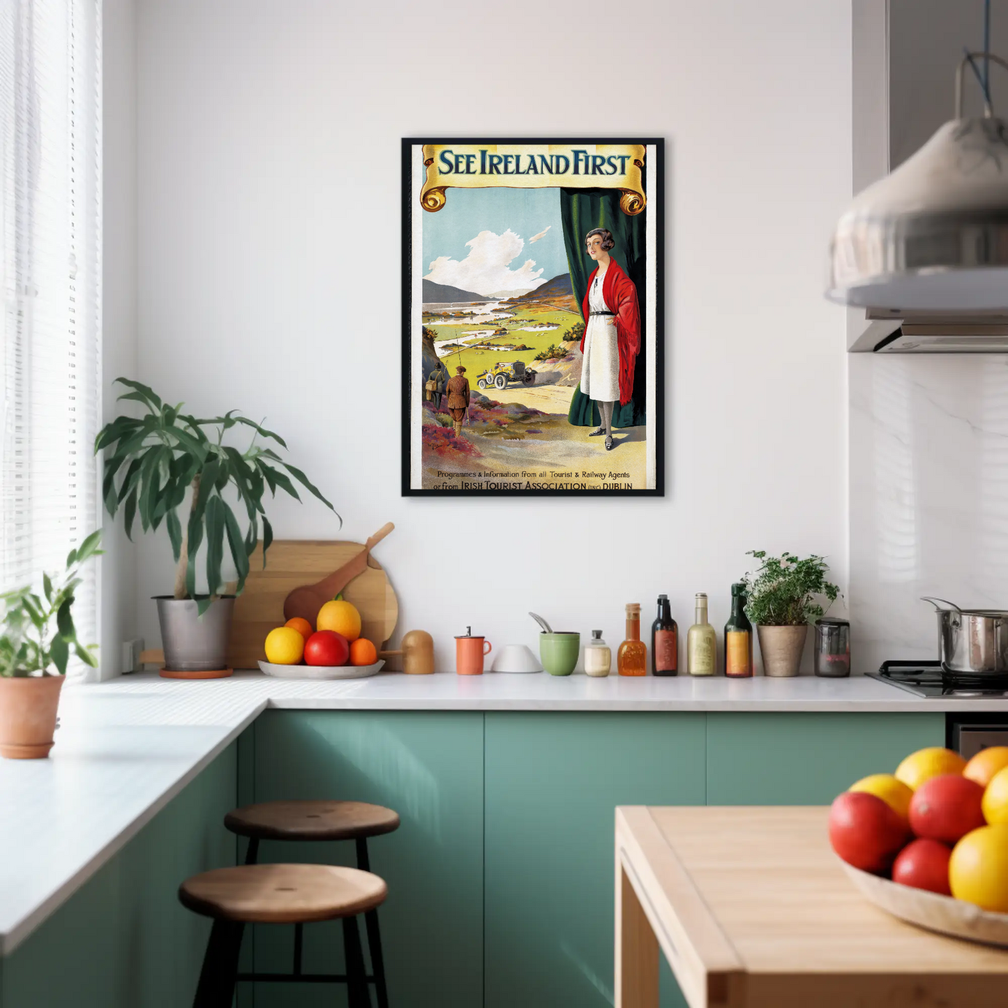 Vintage Poster - See Ireland First Lady and Car