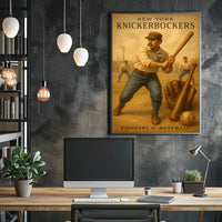 New York Knickerbockers Pioneers Poster Vintage Wall Art