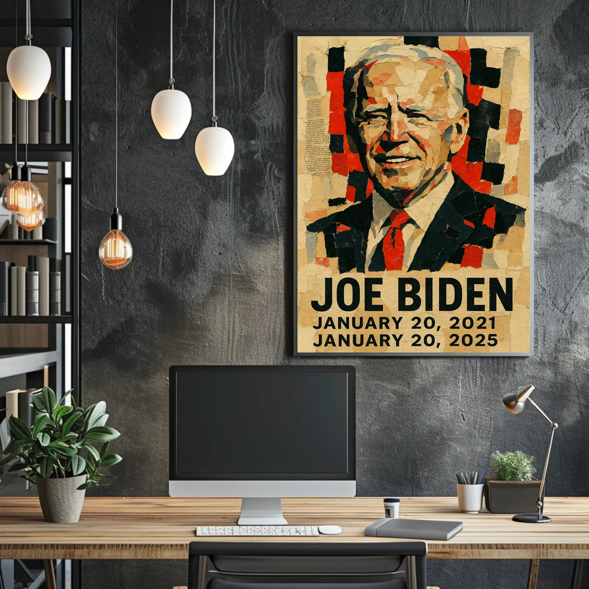 Joe Biden 46th President of the United States Layered paper Collage Poster