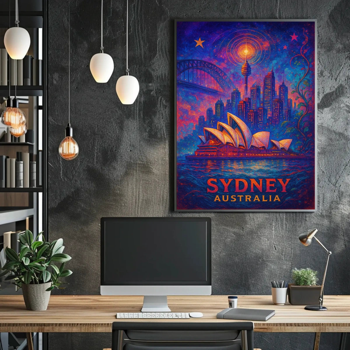 Sydney Opera House Vibrant Artistic Poster Print