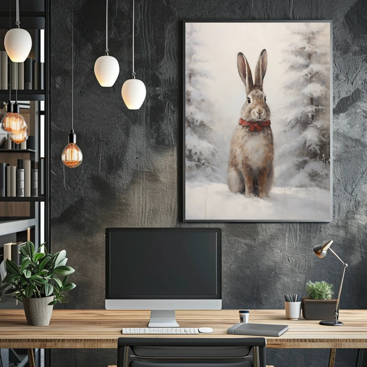 Winter Wonderland Hare Poster