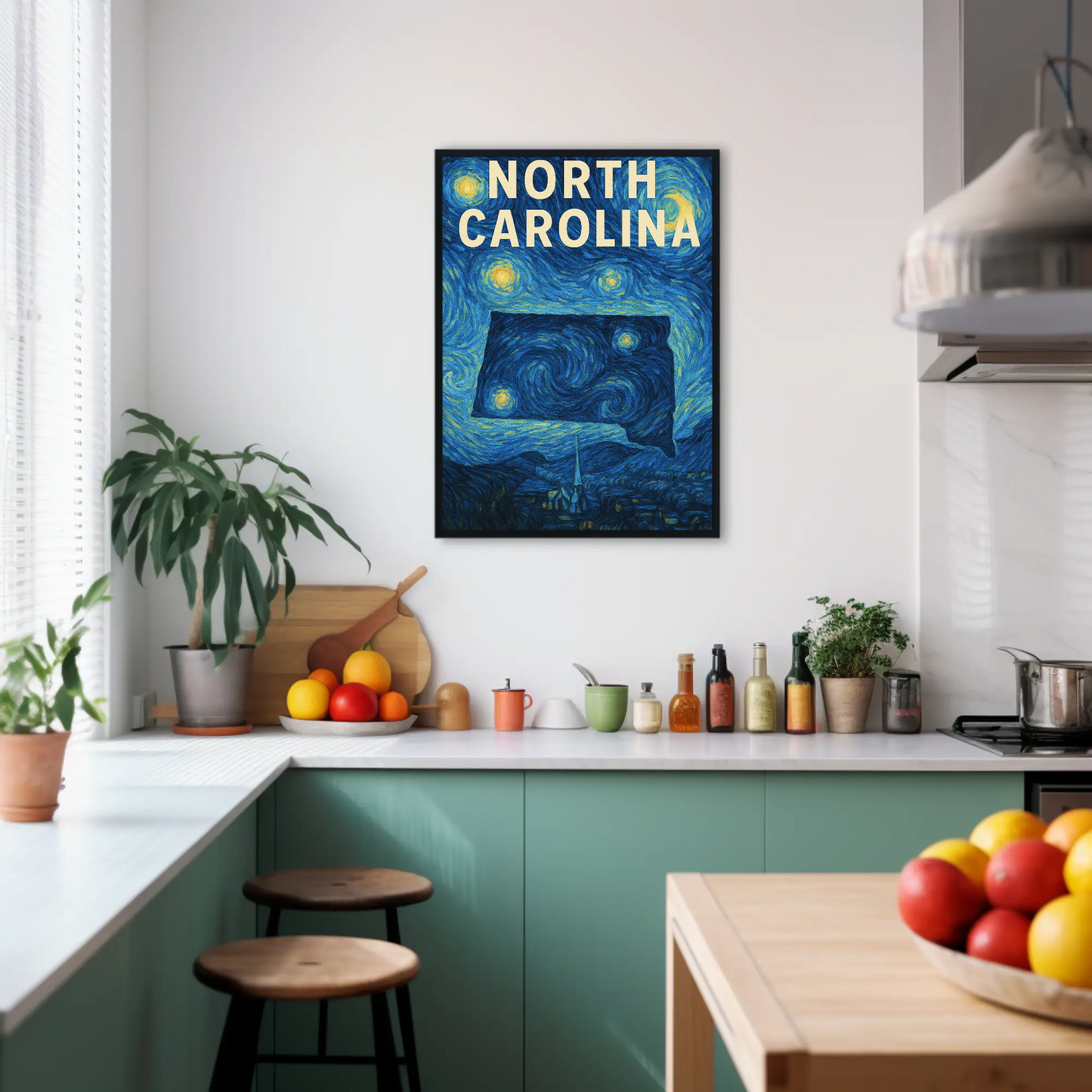 North Carolina Starry Night Poster
