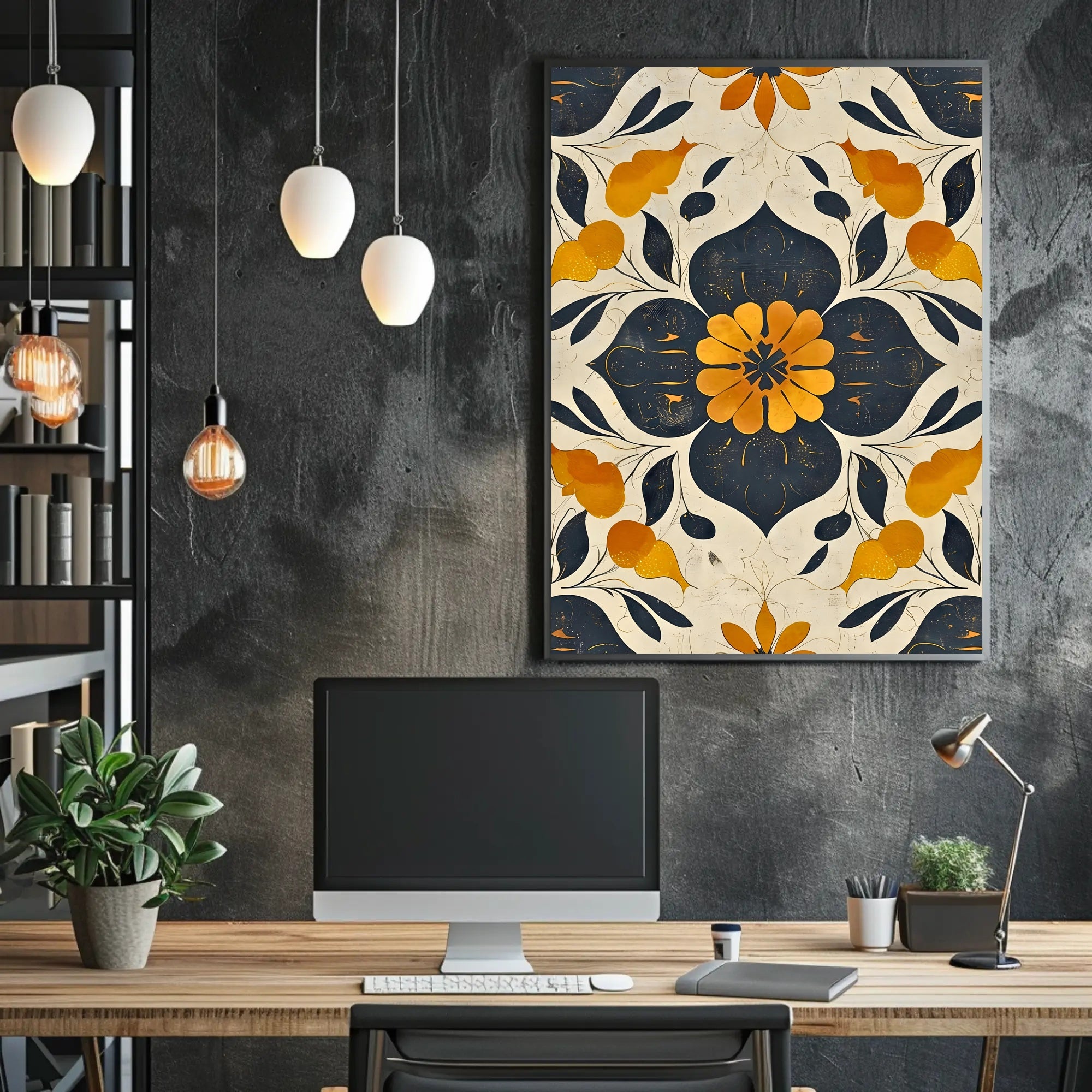 Elegant Abstract Floral Design: Artistic Poster