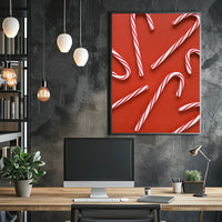 Festive Candy Cane Cheerful Holiday Abstract Artistic Poster