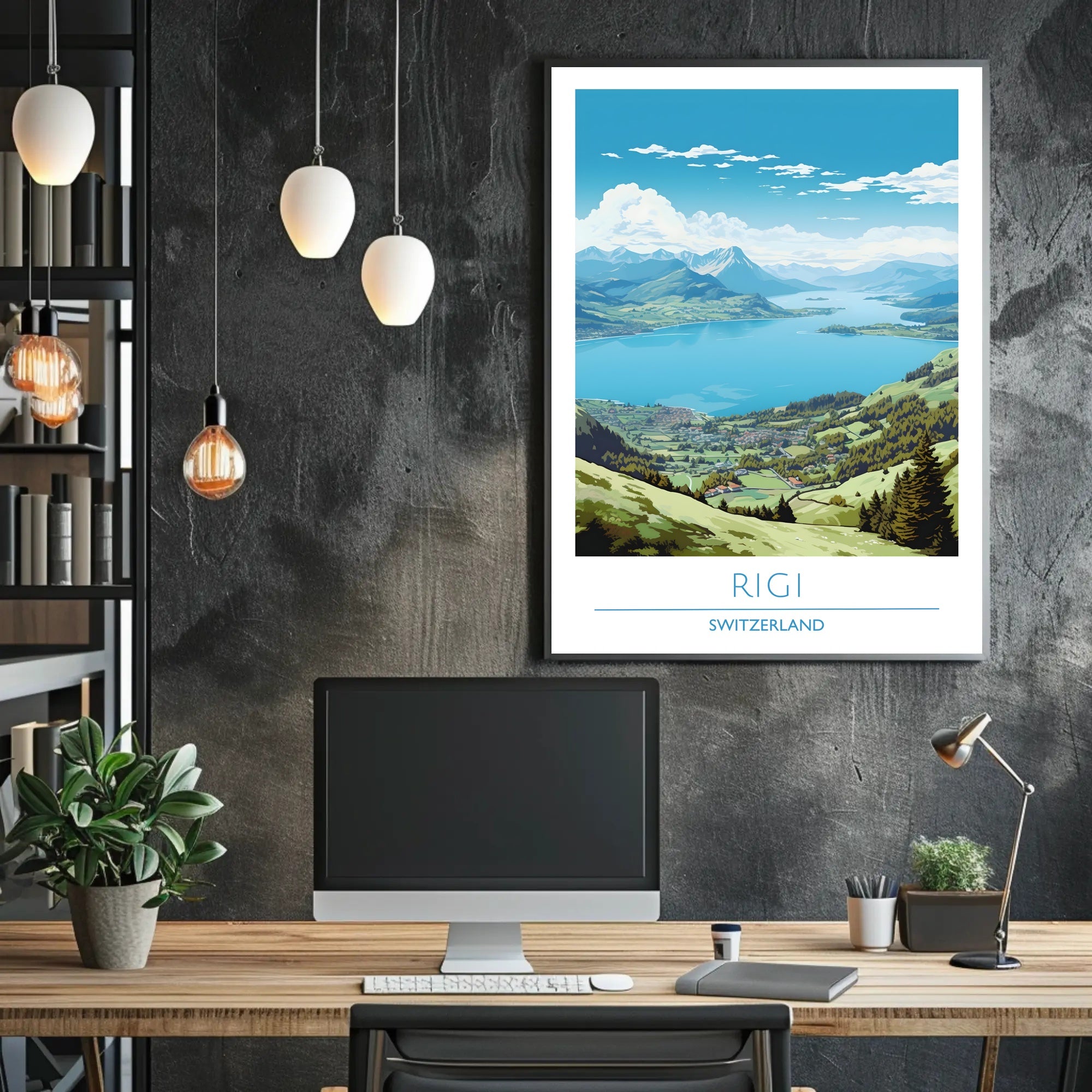 Majestic Swiss Alps Scenic Rigi Travel Poster