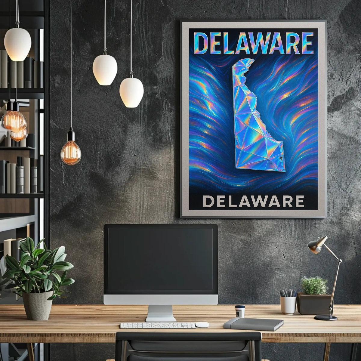 Delaware A Geometric Tribute Poster
