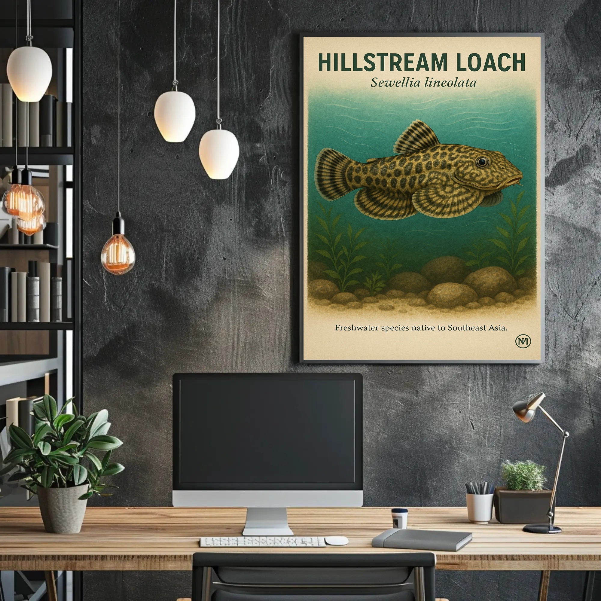 Hillstream Loach Sewellia lineolata Poster PosterGoat
