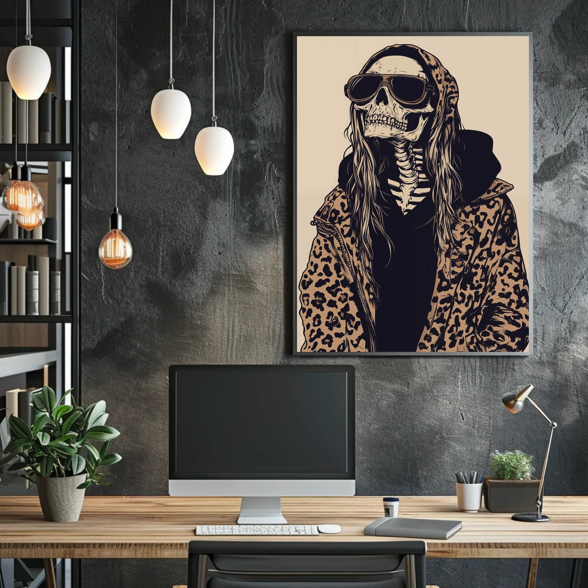 Skeleton Fashion Gothic Illustrative Bold Poster