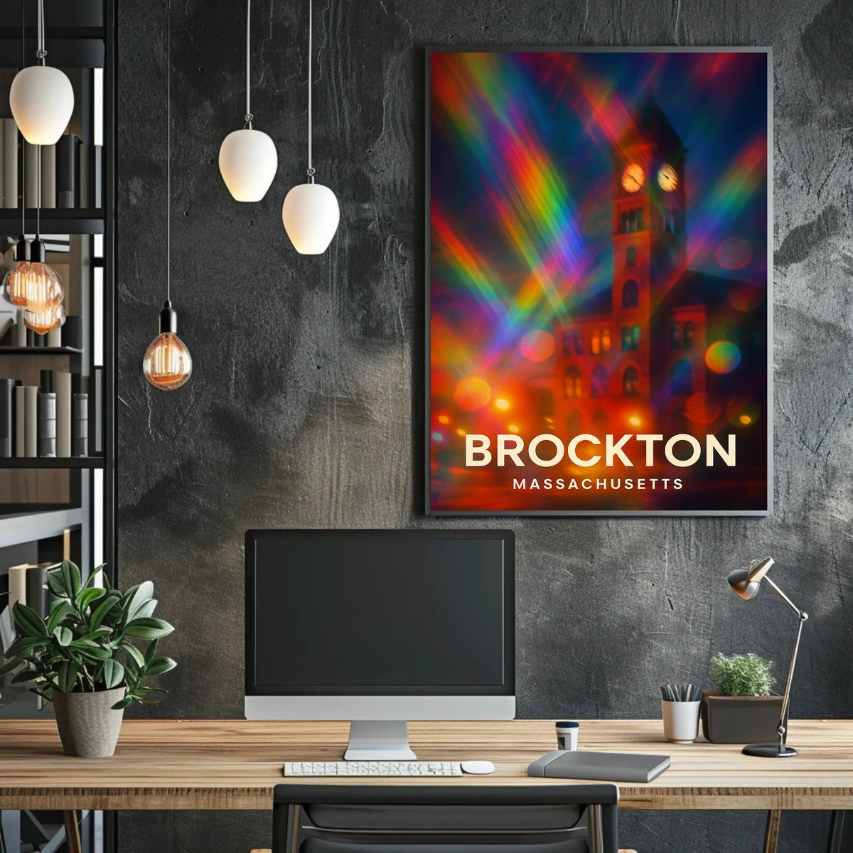 Brockton Massachusetts Vibrant Pop Art Decor Lovers Poster