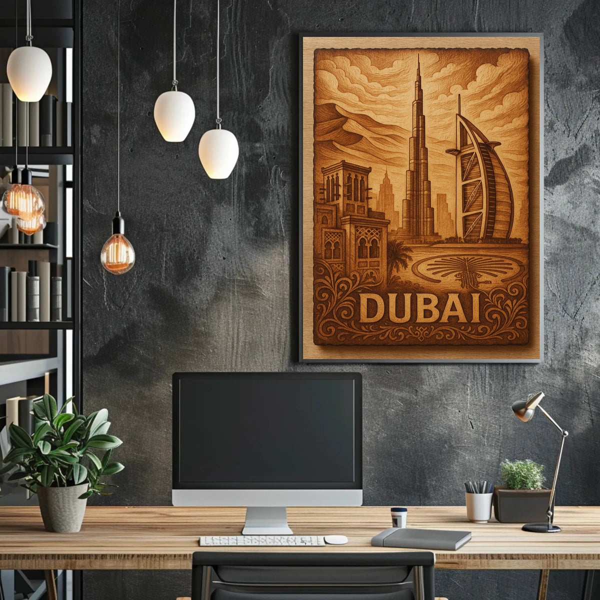 Dubai Cityscape Poster Fusion Of Tradition And Modernity