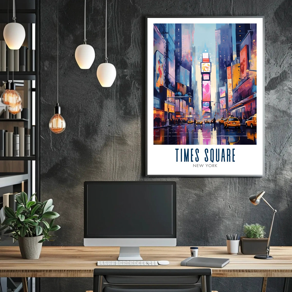 Times Square Vibrant Urban Life Poster Modern Wall Art