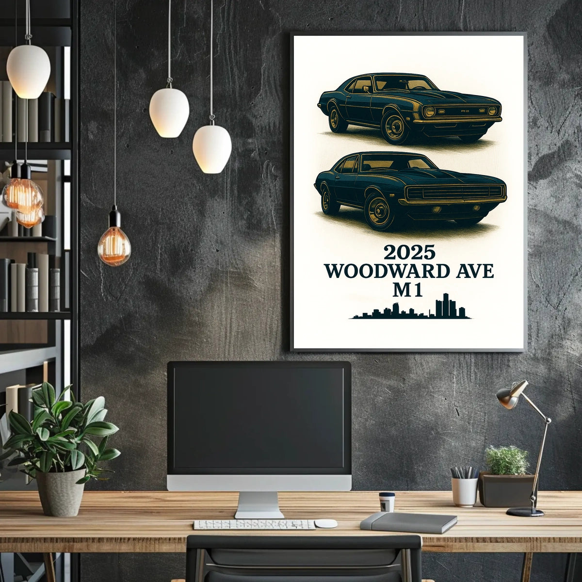 Classic Cars on Woodward Ave Poster