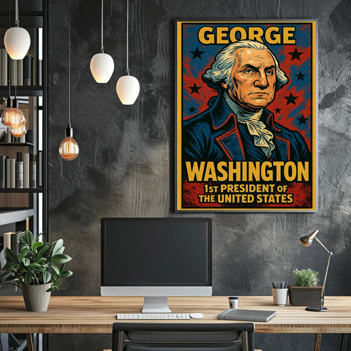 George Washington First President Poster Wall Art Decor
