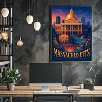 Massachusetts State Capitol Poster