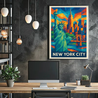 New York City Poster Modern Iconic Travel Wall Art