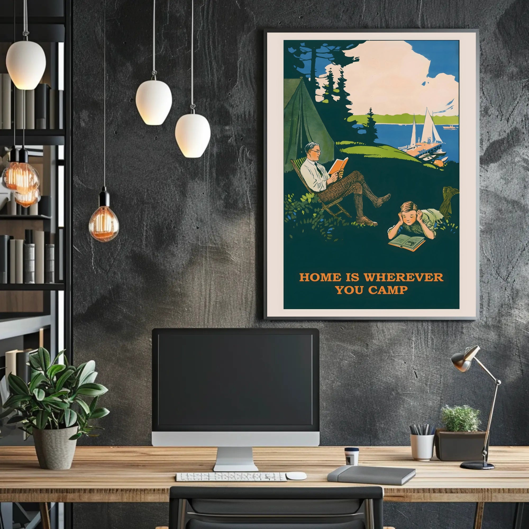 Vintage Serenity in Nature Outdoor Camping Travel Poster