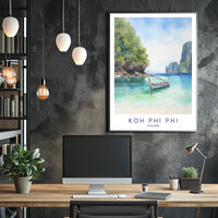 Koh Phi Phi Watercolor Artwork Travel Poster PosterGoat