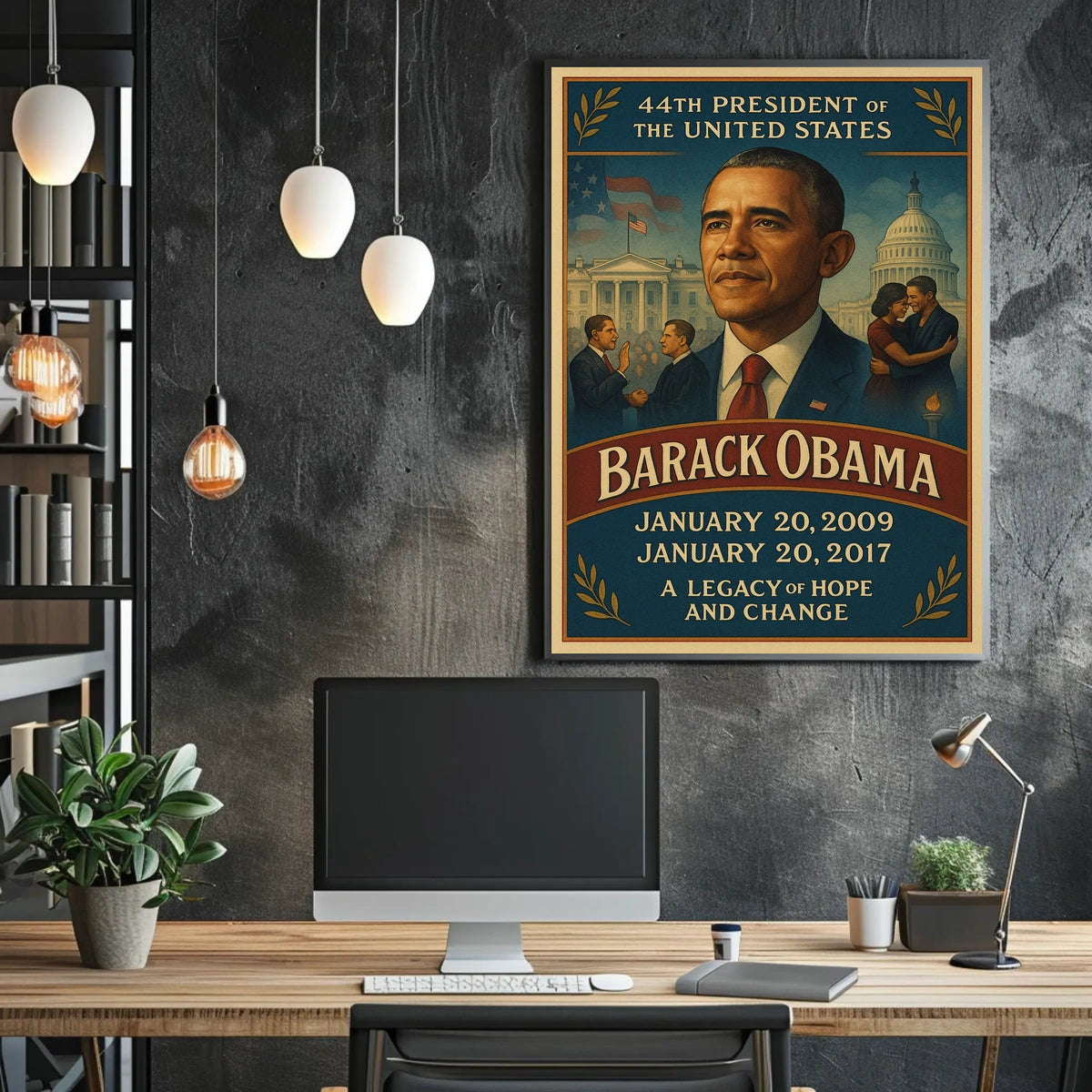 Obama Illustrated Art Print Presidential Poster