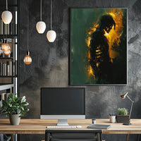 Silhouette Aura: Abstract Brush Stroke Poster PosterGoat