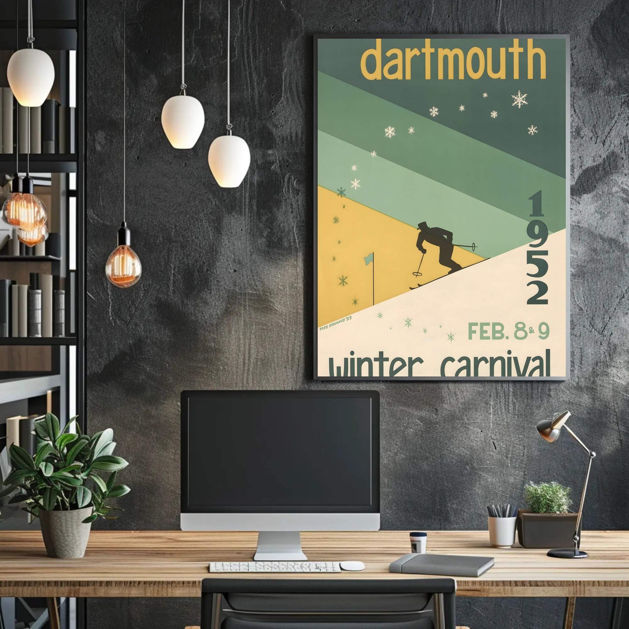 Dartmouth Winter Carnival 1952 Vintage Sports Poster PosterGoat